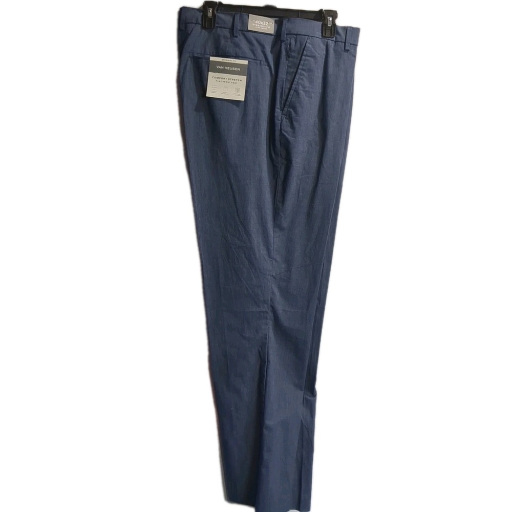 NWT Van Heusen Straight Fit Men's Dress Trousers 40x32 Regular Fit Flat Front